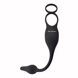 Plug & Tug система за двойна стимулация, черна, силикон, дължина 12.7 cm
