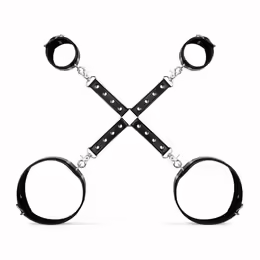 Cuffs & Hogtie Set комплект за ограничаване, регулируем, PU кожа, черен