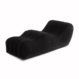 The Lounger надуваема поддържаща пейка, 160 cm дължина, черна, PVC с флокирана повърхност