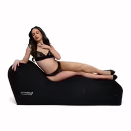 The Lounger надуваема поддържаща пейка, 160 cm дължина, черна, PVC с флокирана повърхност