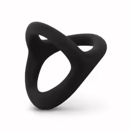 Flexible Silicone Dual Ring Anatomical двоен пръстен, медицински силикон, черен, ергономичен