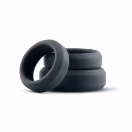 3 Ring Kit комплект ерекционни пръстени, 3 размера, медицински силикон, черен