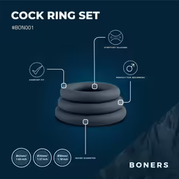 Silicone Ring Set, силиконови пръстени, 3 размера, сив, мек силикон