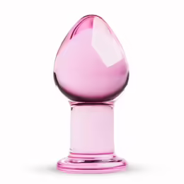 Pink Medium Anal Glass Plug анален стъклен плъгин, розов, среден размер, диаметър 4.3 cm