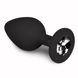 Diamond Plug Medium Black, анална пробка, среден размер, черен, водоустойчива