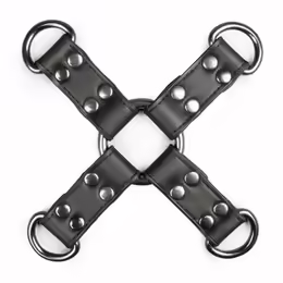 Adjustable Leather Hogtie Restraint, конектор, 22 см, черен, естествена кожа