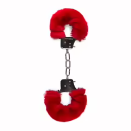 Furry Handcuffs Red белезници, червени, плюшени, регулируеми