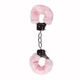 Plush Handcuffs белезници, розов, регулируеми, метална верига
