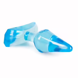 Flexible Blue анален плуг, 7 cm, прозрачно син, с вендуза