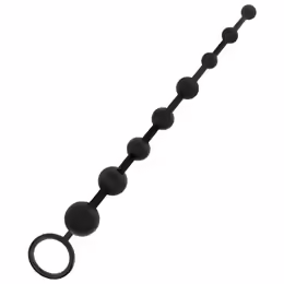 Bead Chain верижка с топчета, 29 см, черен, 8 топчета