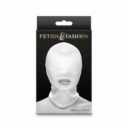 Fetish & Fashion найлонова качулка с отвор за устата, бяла, универсален размер