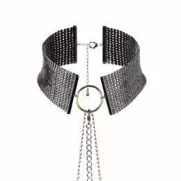Desir Metallique Black регулируема огърлица и верига, регулируема дължина до 85 cm, черен металик, метална мрежа без никел