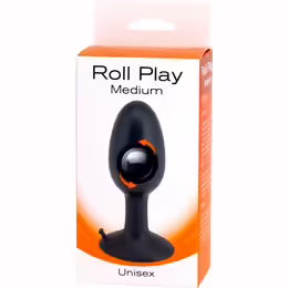 Roll Play силиконов анален разширител, черен, среден, 10 см