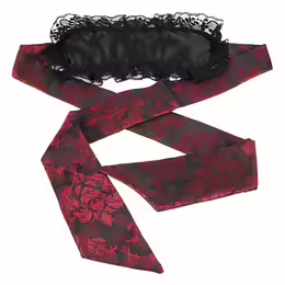 Scandal Black Eye Mask, маска за очи, регулируеми сатенени връзки, анатомичен дизайн, черен с червени акценти