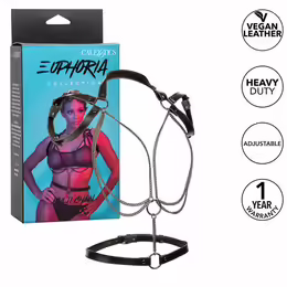 Euphoria Multi Chain Halter Harness Premium хамут, регулируем, веган кожа, метални вериги