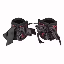 Scandal Corset Cuffs белезници, регулируеми, червено и черно, 28 см