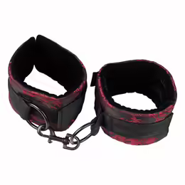Scandal Universal Wrist Restraints окови за китки, регулируеми до 35 см, червено и черно, плюшена подплата