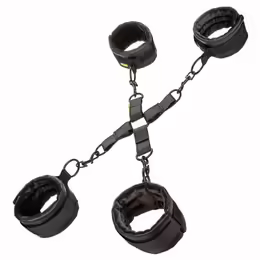 Boundless Hog Tie комплект за връзване, 4 регулируеми белезници, веган кожа, универсални карабинери