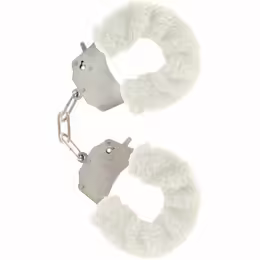 Furry Fun Cuffs White белезници, регулируеми, ултрамек плюш, бяло