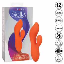 Stella Dual Teaser Orange двоен вибратор, 12 режима, 2 мотора, оранжев