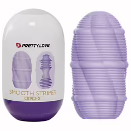 Smooth Stripes Intimate Egg Cup мастурбатор яйце, гладка ивичеста текстура, дължина 7 cm, водоустойчив