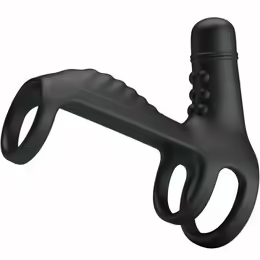 Elastic Silicone Vibration Extension Sleeve вибрационен удължител, 10 режима, черен, силикон