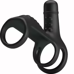 Elastic Silicone Vibration Extension Sleeve вибрационен удължител, 10 режима, черен, силикон