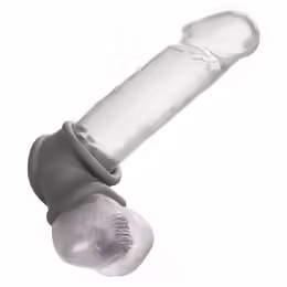 Alpha Dual Support Precision Ring пръстен за пенис, двоен пръстен, сив, течен силикон