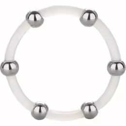 Steel Beaded Silicone Performance Ring XL пръстен, диаметър 5 cm, черен, силикон и неръждаема стомана