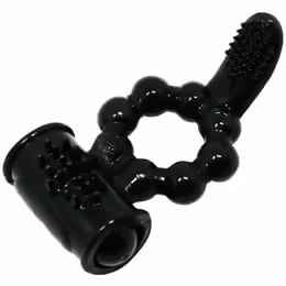 Sweet Ring интимен пръстен, двойна стимулация, силикон, черен