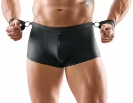 Мъжки панталон 2XL, матов черен, с белезници, 2XL