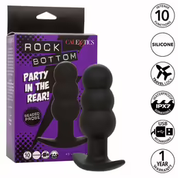 Rock Bottom силиконов анален стимулатор с топчета, черен, 10 режима, акумулаторен