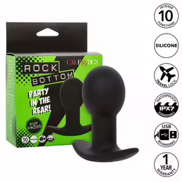 Rock Bottom вибриращ силиконов анален разширител, черен, 10 режима, USB