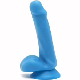 Happy Dicks анатомично дилдо с вендуза, синьо, 12 см