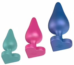 Luster комплект силиконови анални разширители, металик, 3 части