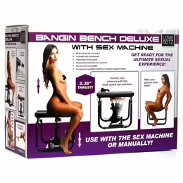 Deluxe Bangin' Bench регулируема пейка със секс машина, черна