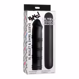 BANG XL мини вибратор със силиконов ръкав със спирала, черен