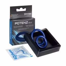 POTENZduo гъвкав двоен пръстен за пенис, черен