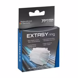 EXTASYring еластичен пръстен за пенис с релефна текстура, прозрачен