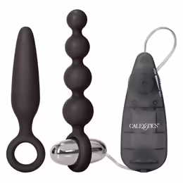 Booty Vibro Kit комплект анален стимулатор, 3 компонента, водоустойчив, черен
