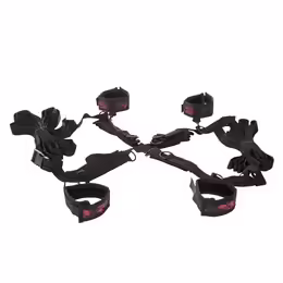 Scandal Bed Restraint Set комплект за връзване към легло, 8 точки, дължина 61 см, червен и черен