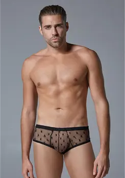 Male Power Star Mesh Brief S/M - Ultra Sheer All-Star Design
