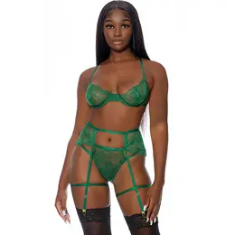 Leg Avenue Blooming Season 3-Piece Lace Lingerie Set XL