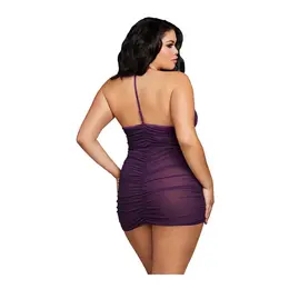 Dreamgirl Chemise & G-String Diamond Mesh Set Black Lingerie