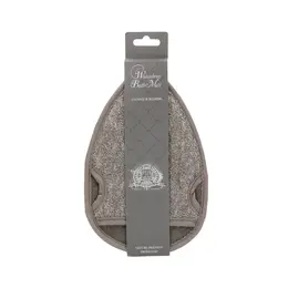 Touche Water Drop Bath Mitt Charcoal Hemp-Flax Exfoliating Glove