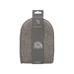 Touche Bath Mitt Flax & Hemp with Charcoal Dual-Sided Exfoliator