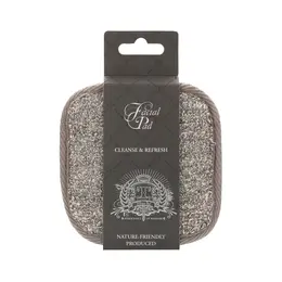 Touche Square Face Pad with Charcoal & Natural Hemp Fibers, Black