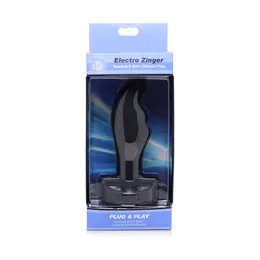Zeus Electro Zinger Ribbed Silicone E-Stim Plug - Conductive, Medium