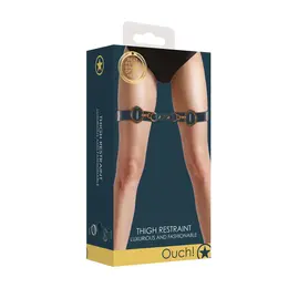 Ouch Halo Thigh Cuffs - Elegant Gold-Finish Leather Look, Adjustable