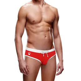 Prowler Swim Briefs M Red - Sporty Fit, White Accents, Drawstring